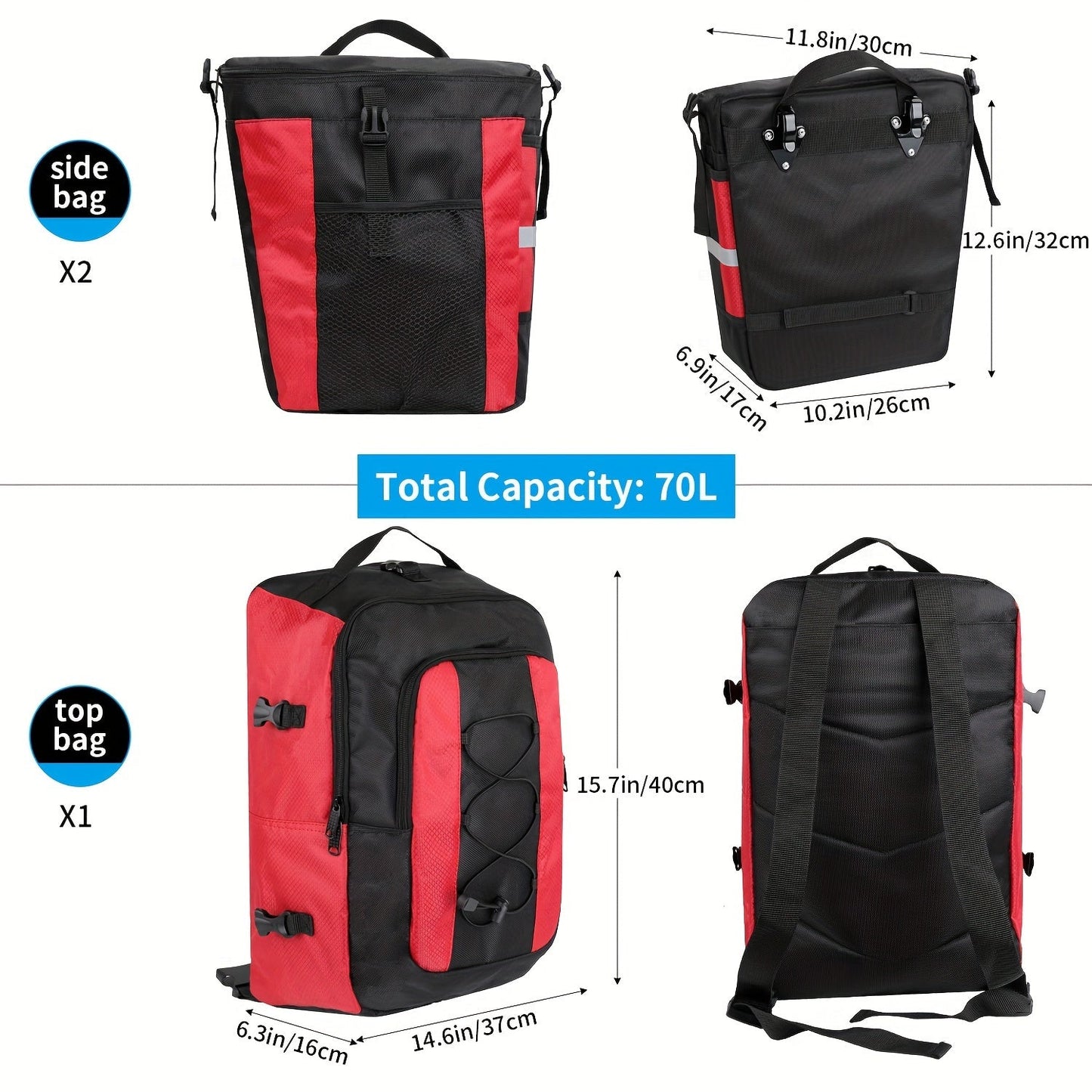 3-in-1 Bicycle Rear Seat Storage Bag-3
