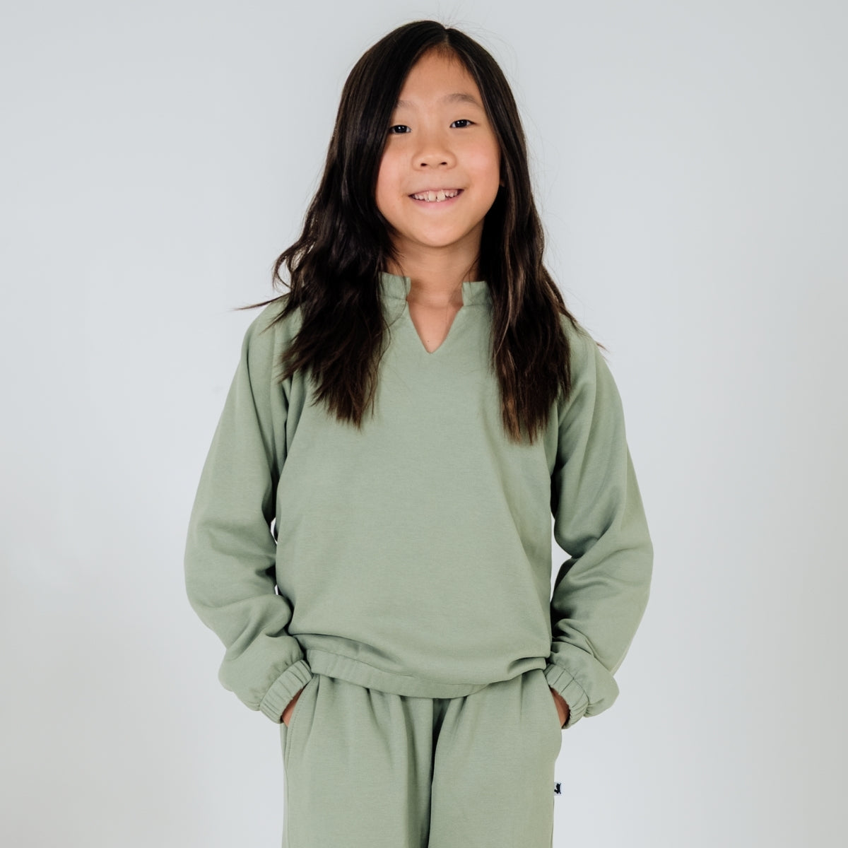 Youth Bamboo Fleece Collared Pullover-0