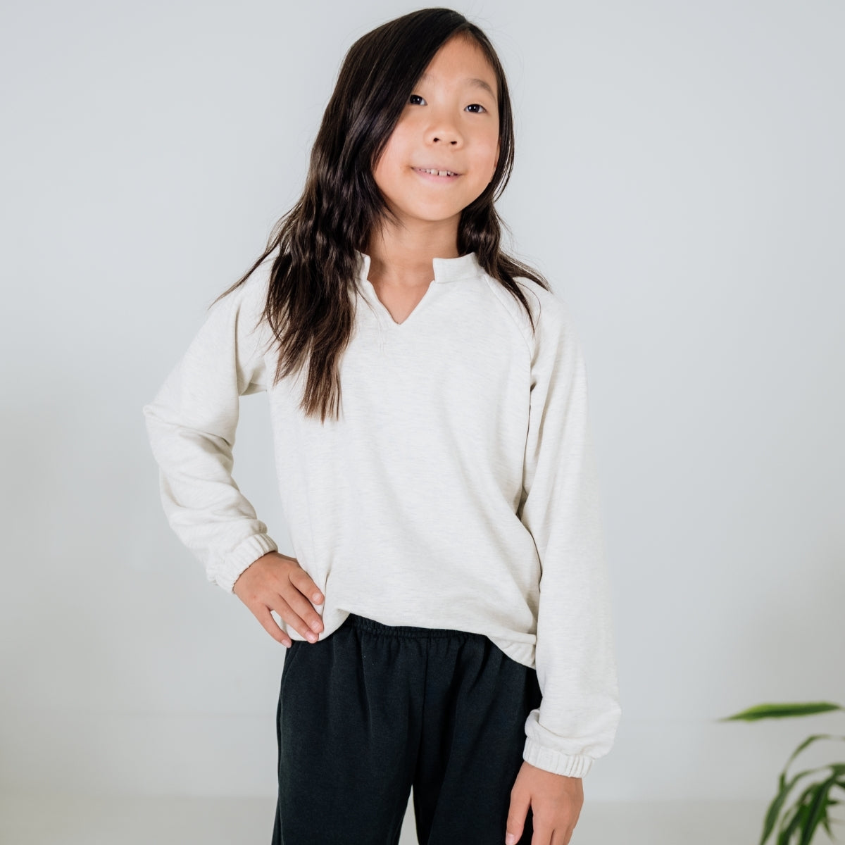 Youth Bamboo Fleece Collared Pullover-1