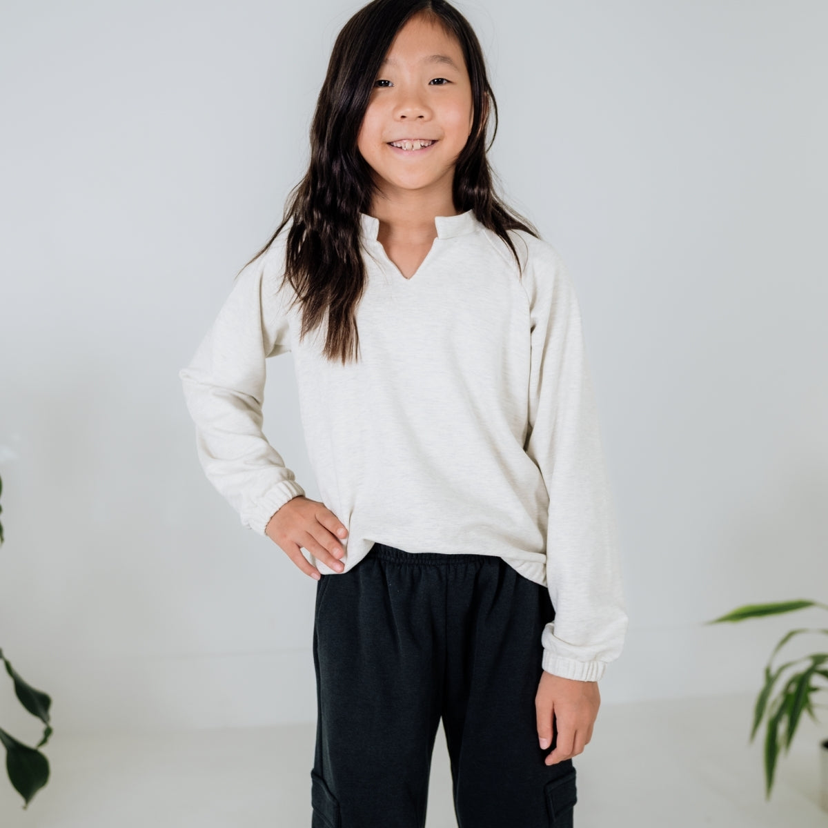 Youth Bamboo Fleece Collared Pullover-2