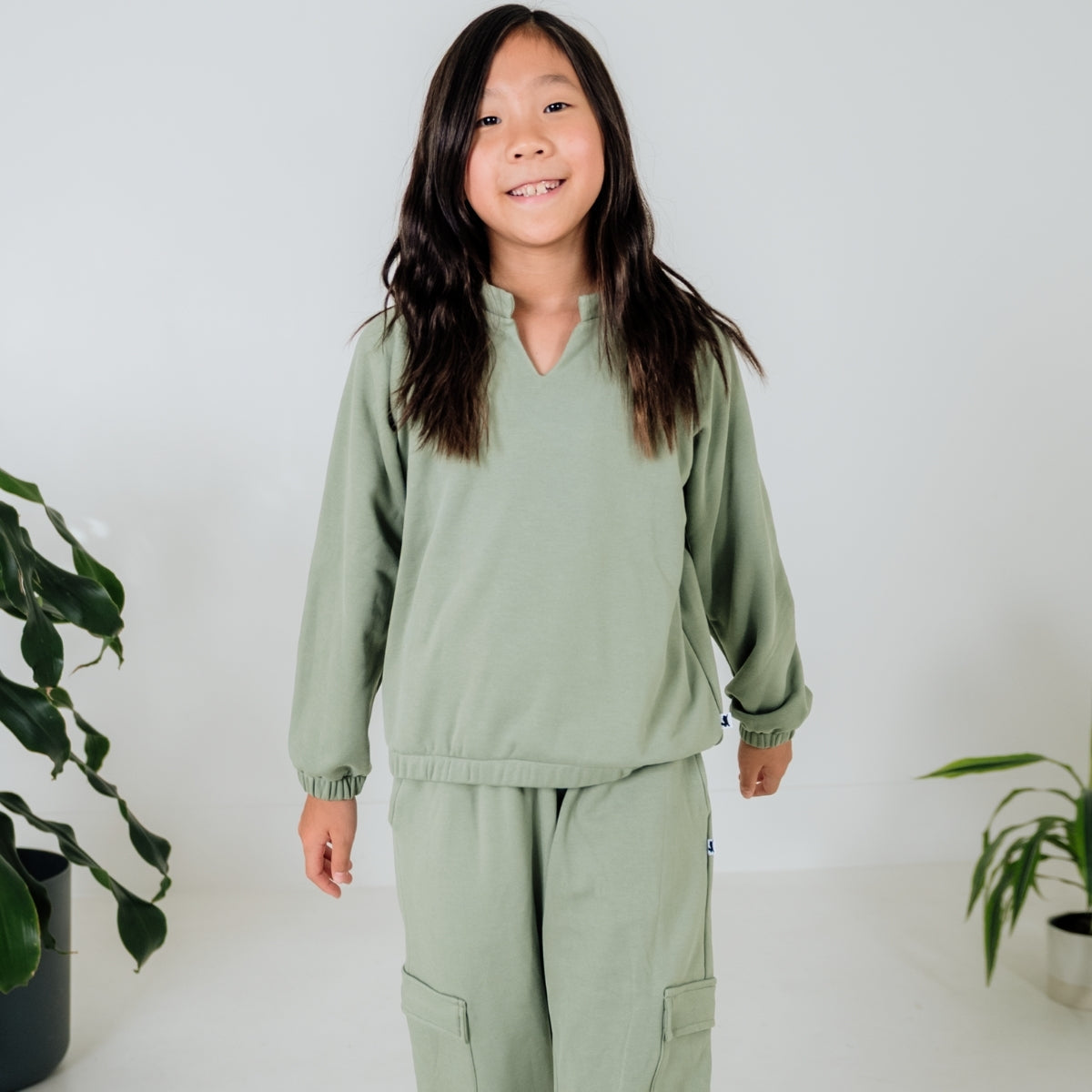 Youth Bamboo Fleece Collared Pullover-3