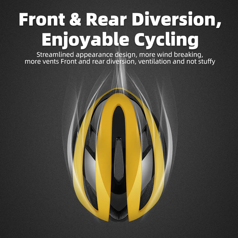 Ultralight Bicycle Helmet Magnetic Snap Closure 58–61cm Yellow-4