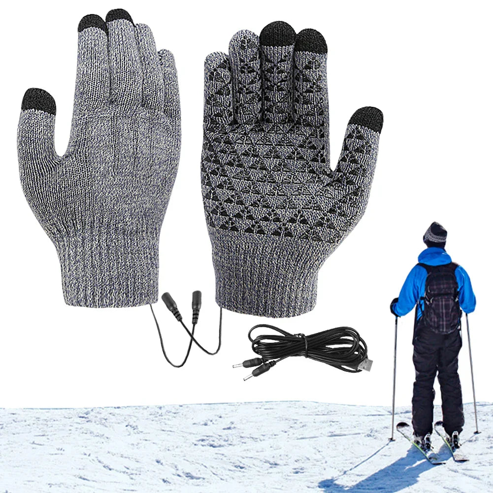 USB Heated Touchscreen Winter Cycling Gloves-2