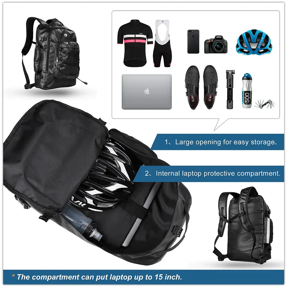 3-in-1 Bike Bag 65L Large Capacity Bicycle Rear Rack Pannier-4