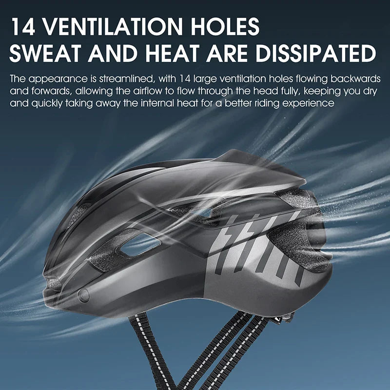 Ultralight Cycling Helmet with Magnetic Goggles LED Taillight Titanium-3
