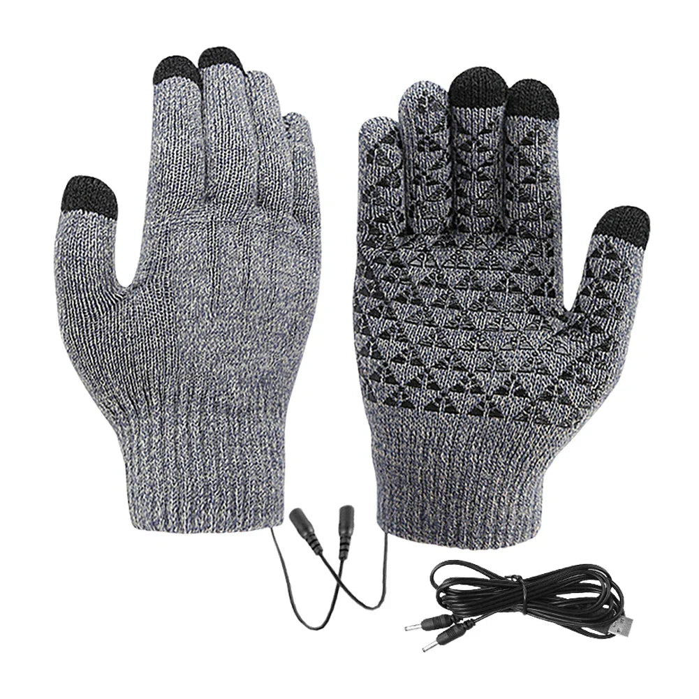 USB Heated Touchscreen Winter Cycling Gloves-0