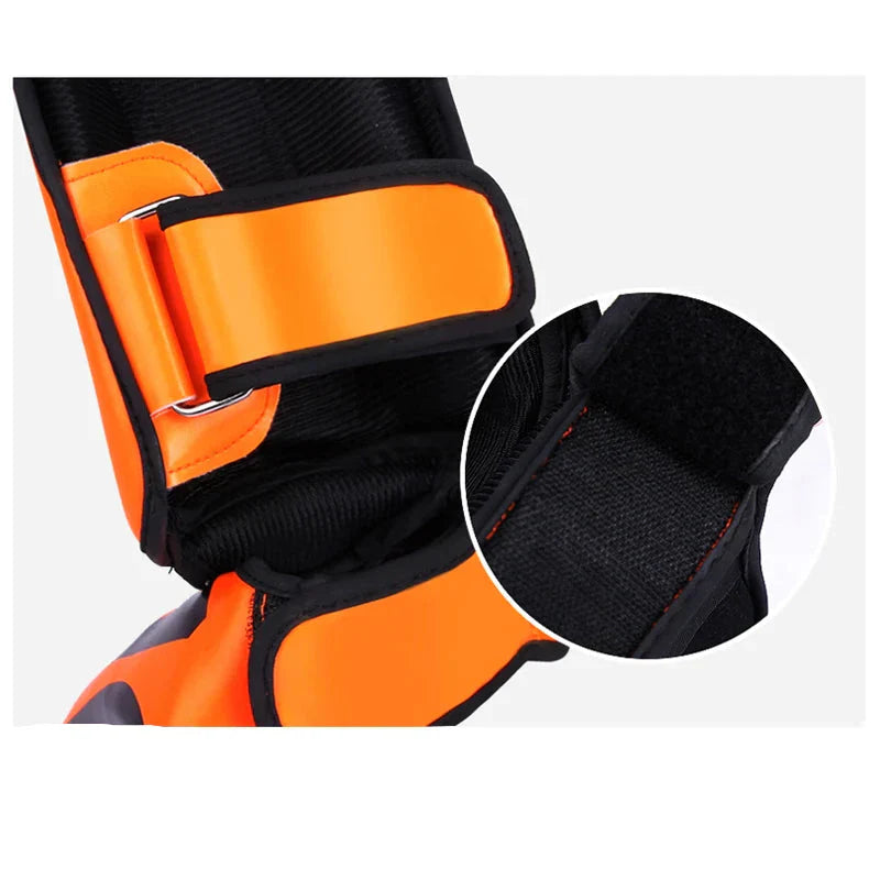 Mixed Martial Arts Shin Guards Protection Pads Orange-4