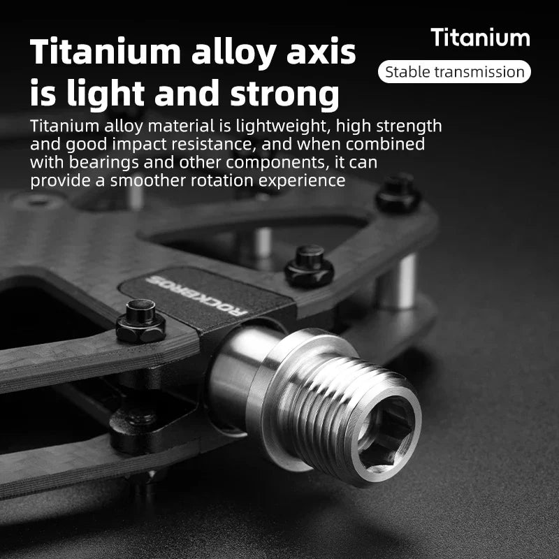 Ultra-Light T700 Carbon Fiber Bicycle Pedals 3-Bearing Black-3