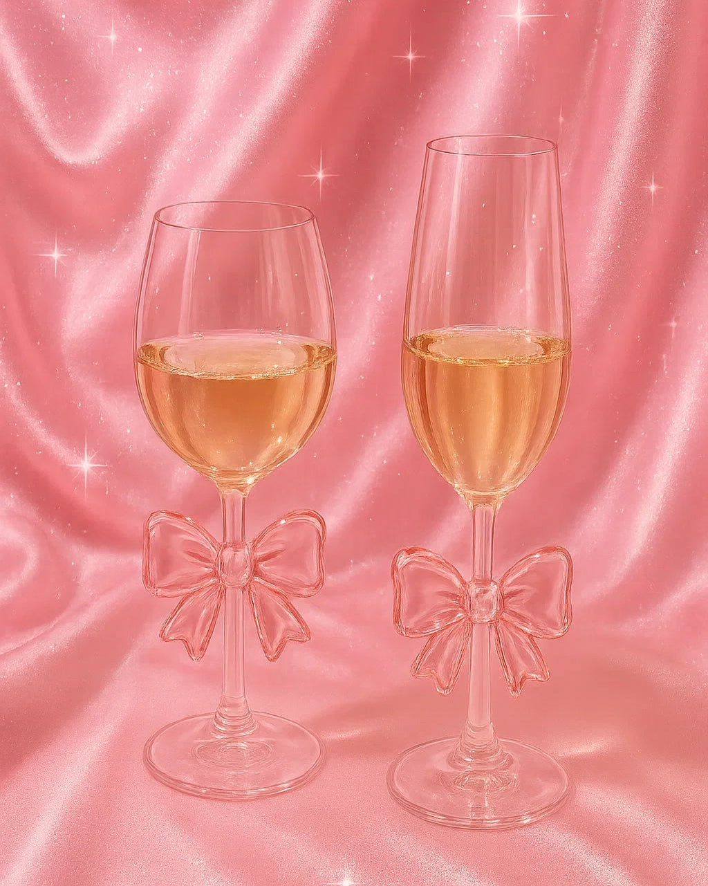 Pink Bow Glassware Set