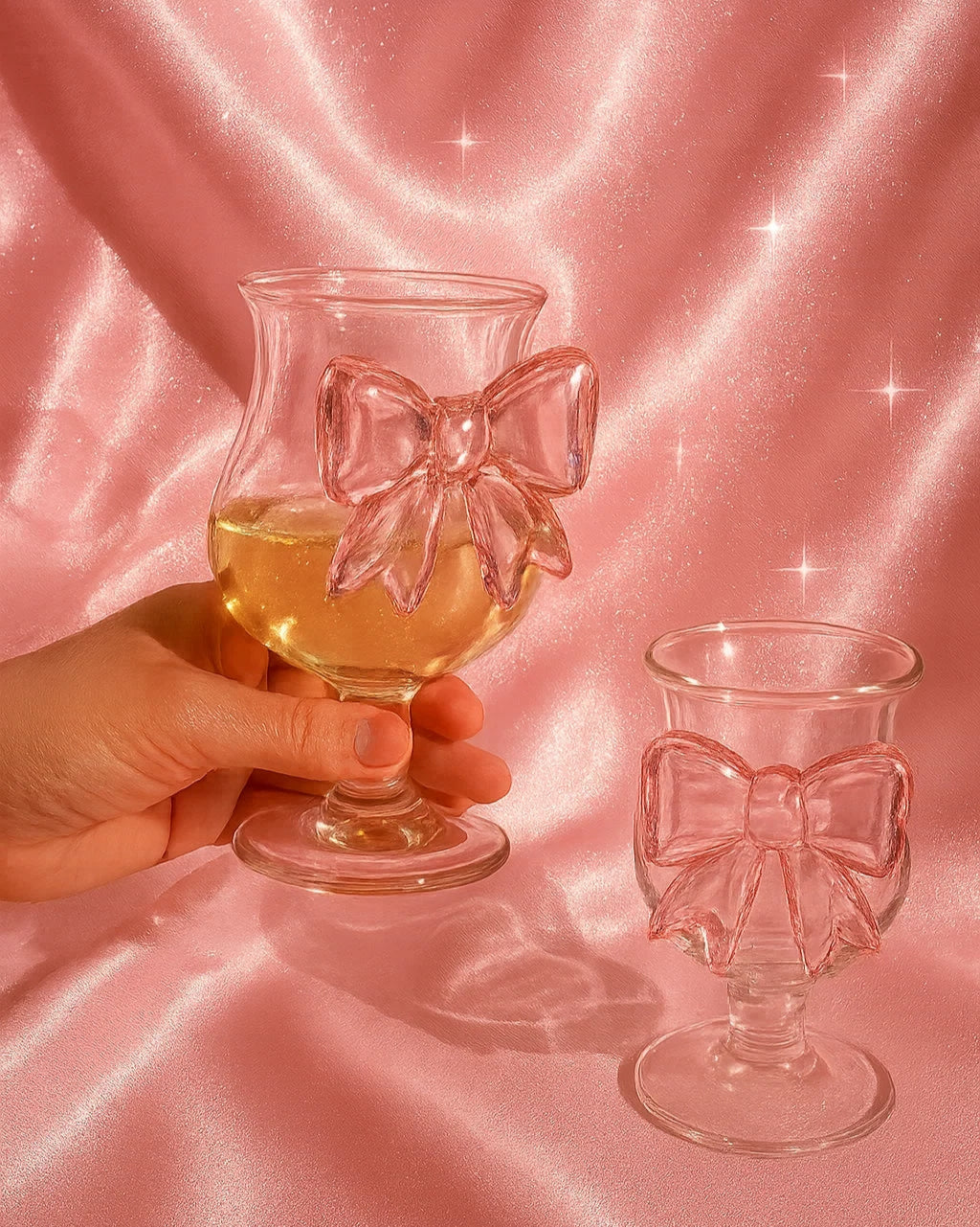 Pink Bow Glassware Set