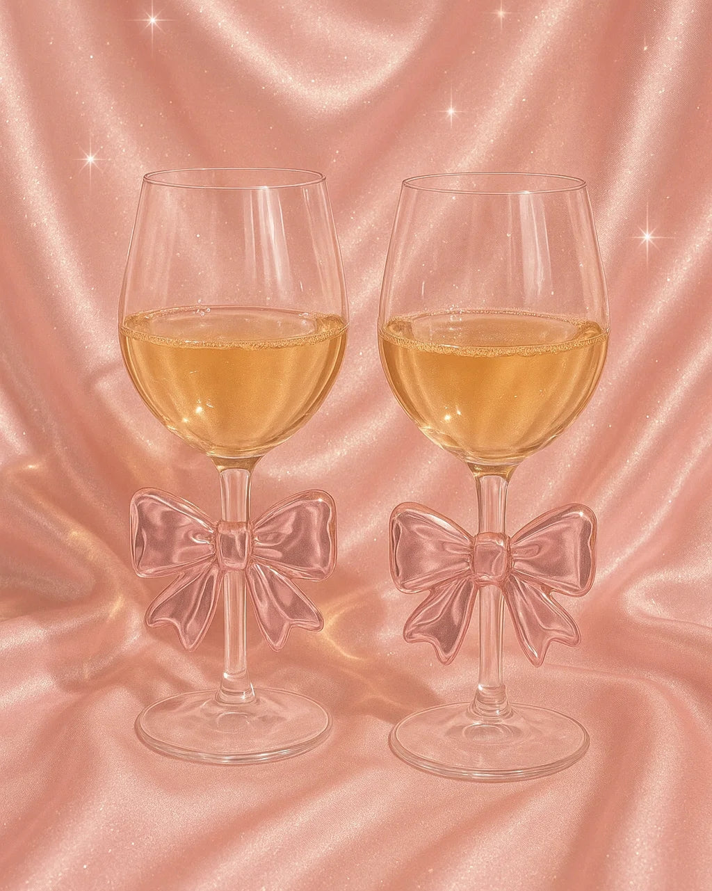 Pink Bow Glassware Set