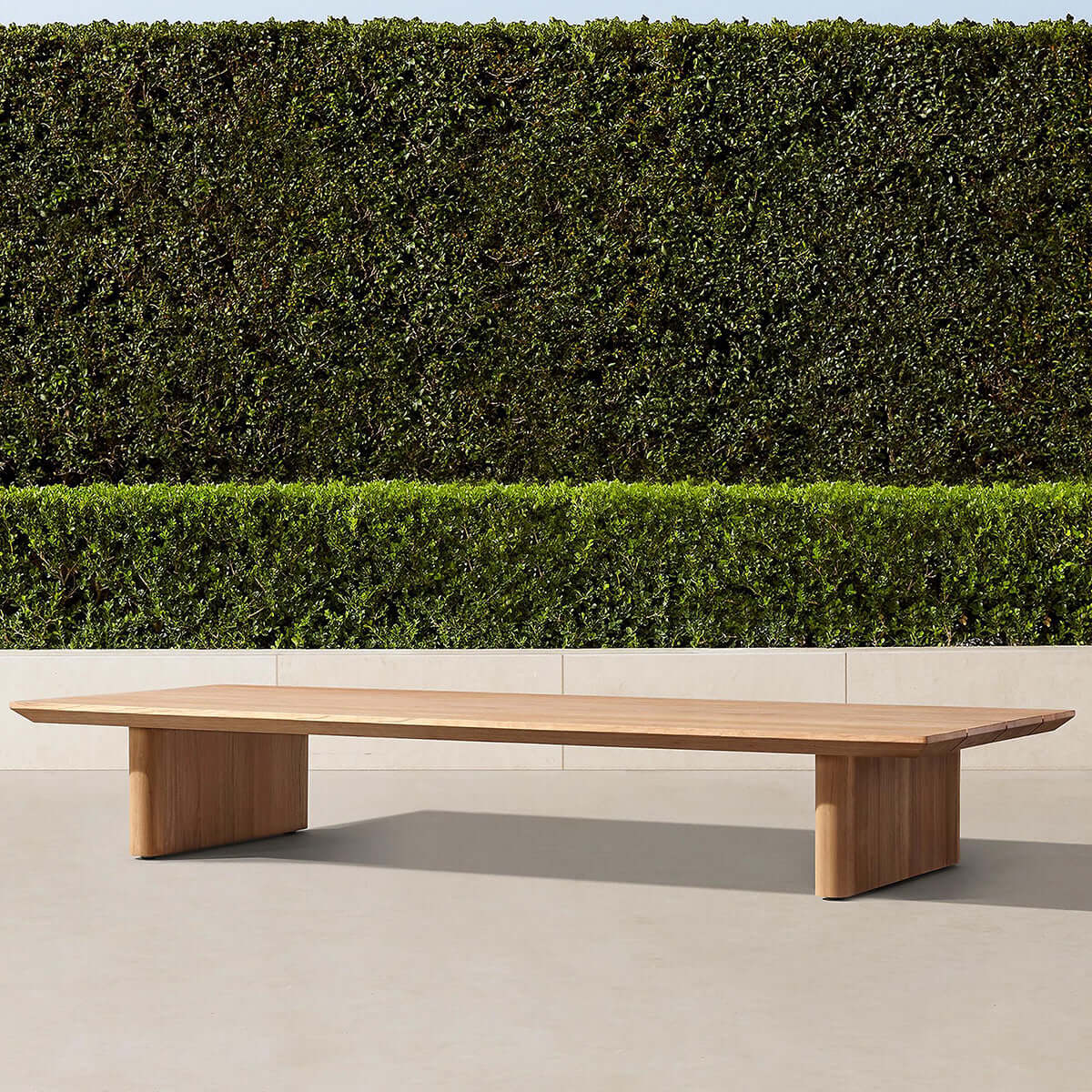 Teak Rectangular Coffee Table with Solid Wood Construction Outdoor Indoor Use-0