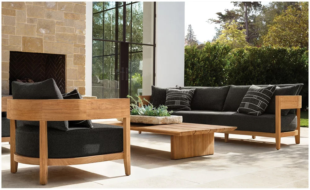 Teak Rectangular Coffee Table with Solid Wood Construction Outdoor Indoor Use-5