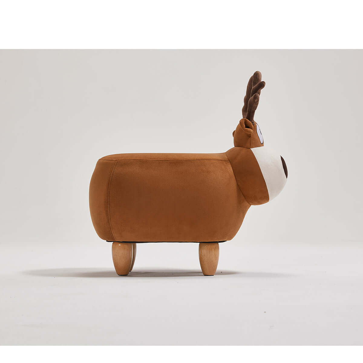 Brown Reindeer Kids Stool Upholstered Chair for Toddler Bedroom Furniture-3