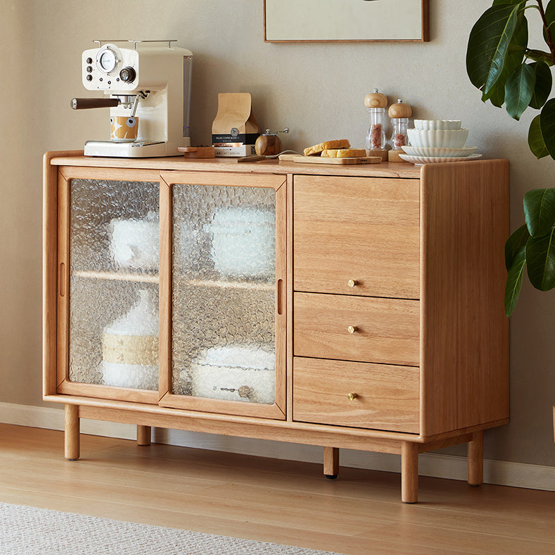 Imported Solid Wood Buffet Sideboard Dining Cabinet Sturdy Storage Compact Design-2