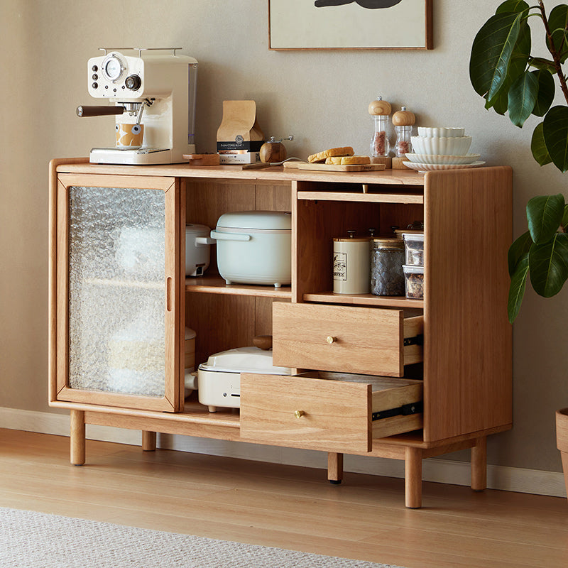 Imported Solid Wood Buffet Sideboard Dining Cabinet Sturdy Storage Compact Design-3