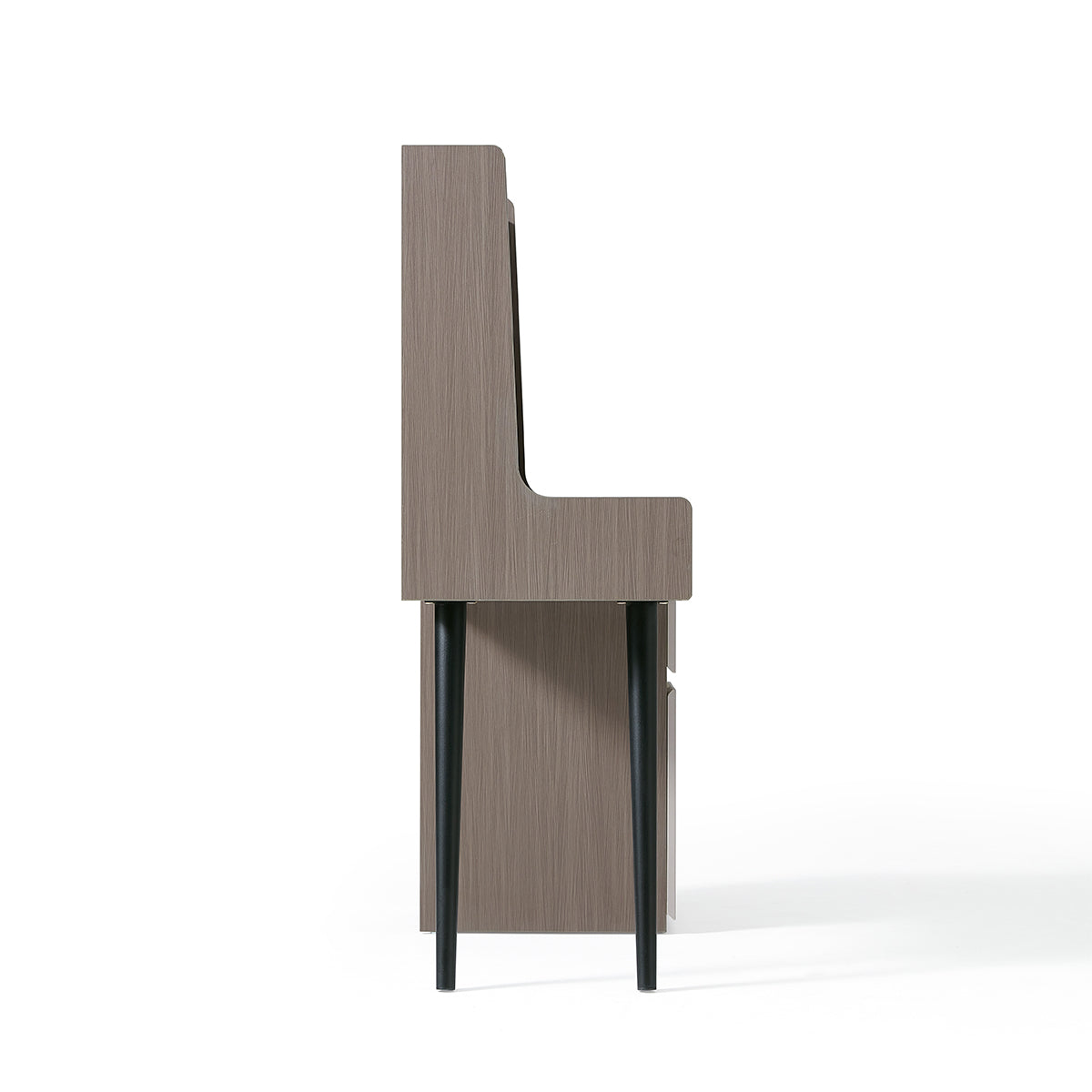 Cappuccino Taupe Grey Stool Set with Sliding Mirror Dressing Table-1