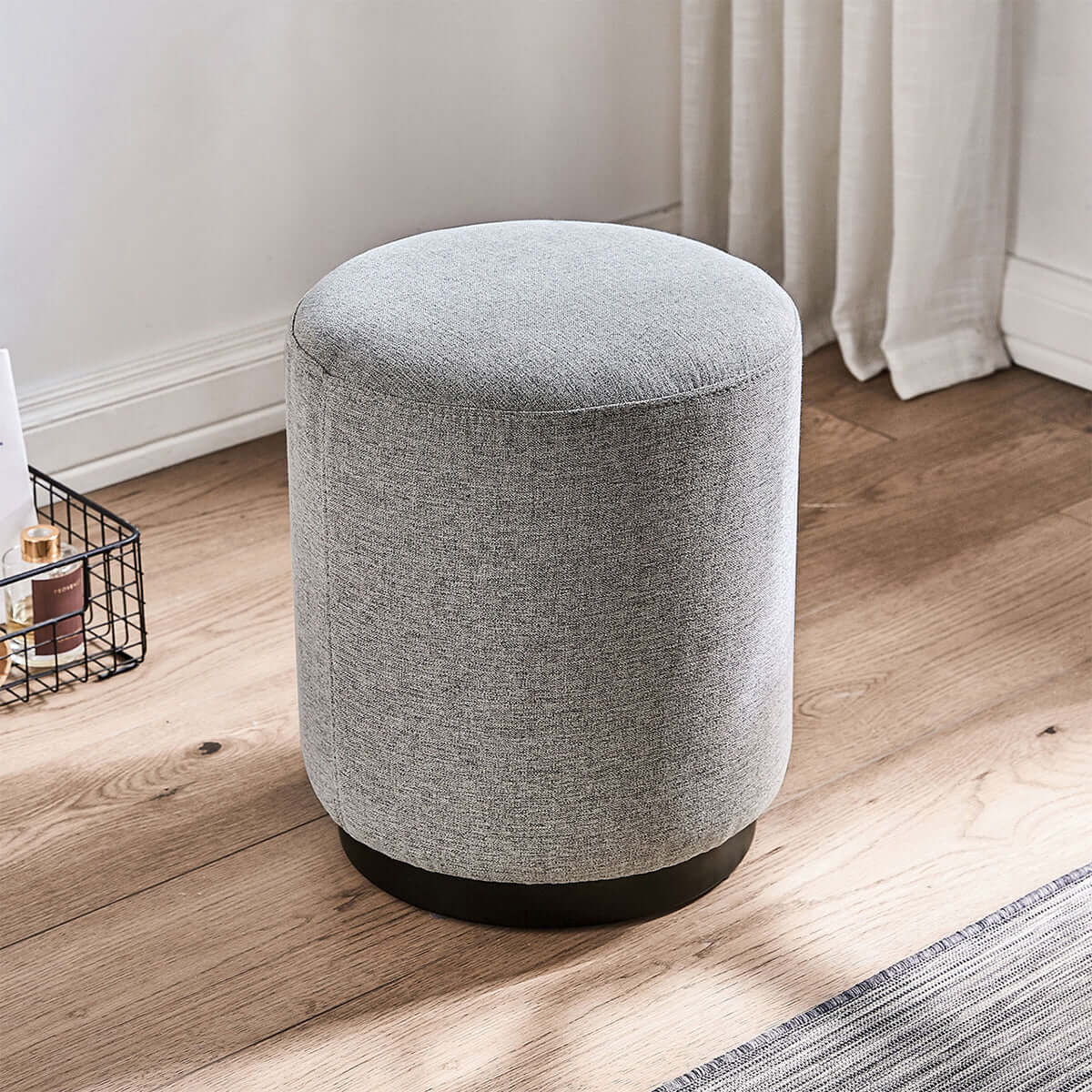 Cappuccino Taupe Grey Stool Set with Sliding Mirror Dressing Table-4