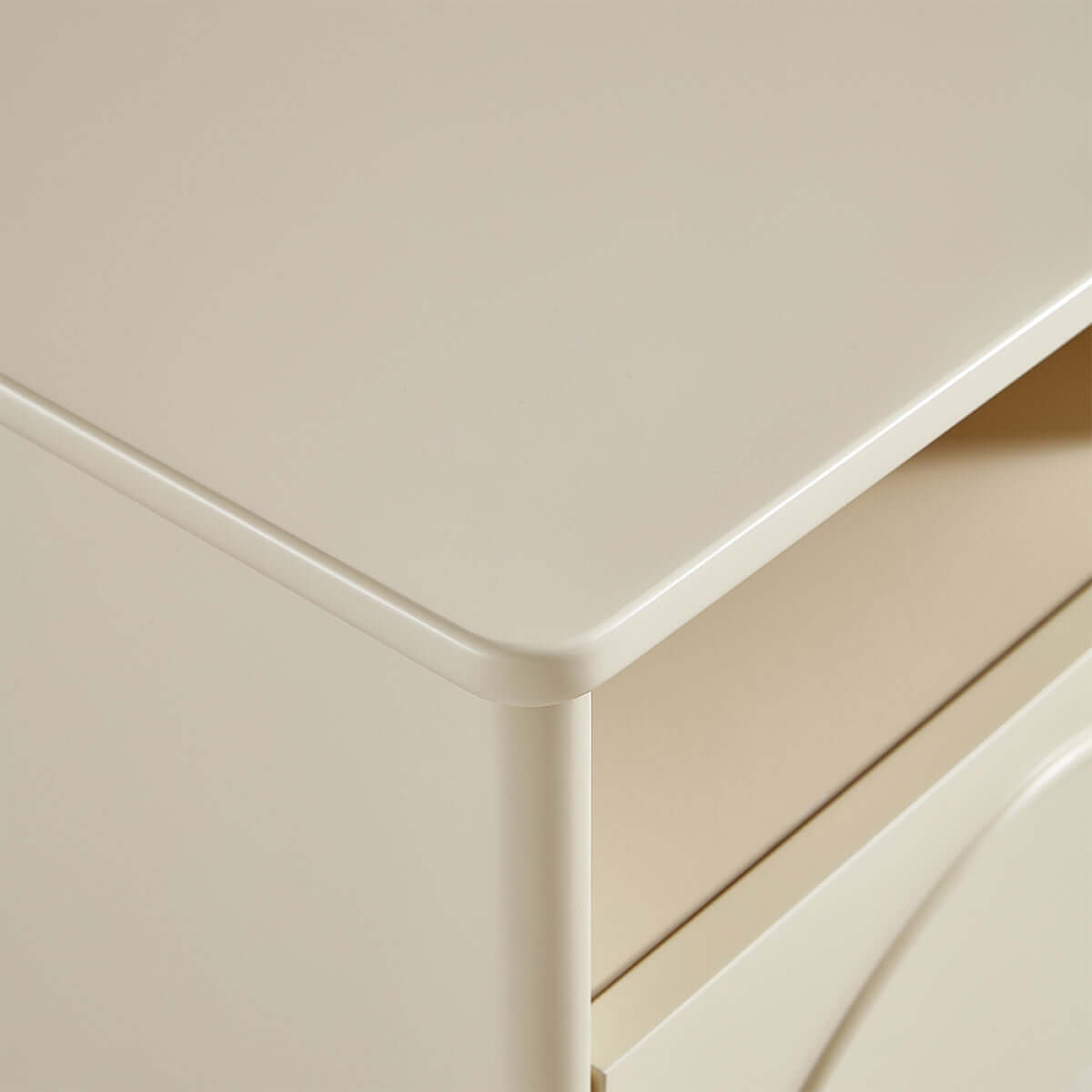 Solid Wood Light Storage Bedside Table with Drawer-2