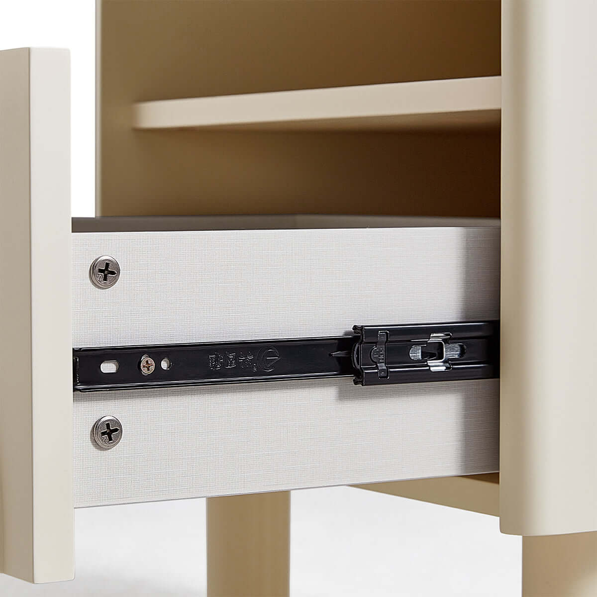 Solid Wood Light Storage Bedside Table with Drawer-3