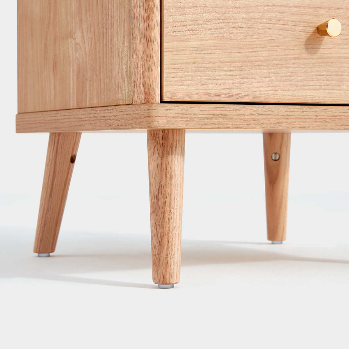 Nordic Storage Bedside Table with Compartments Wood Finish-3
