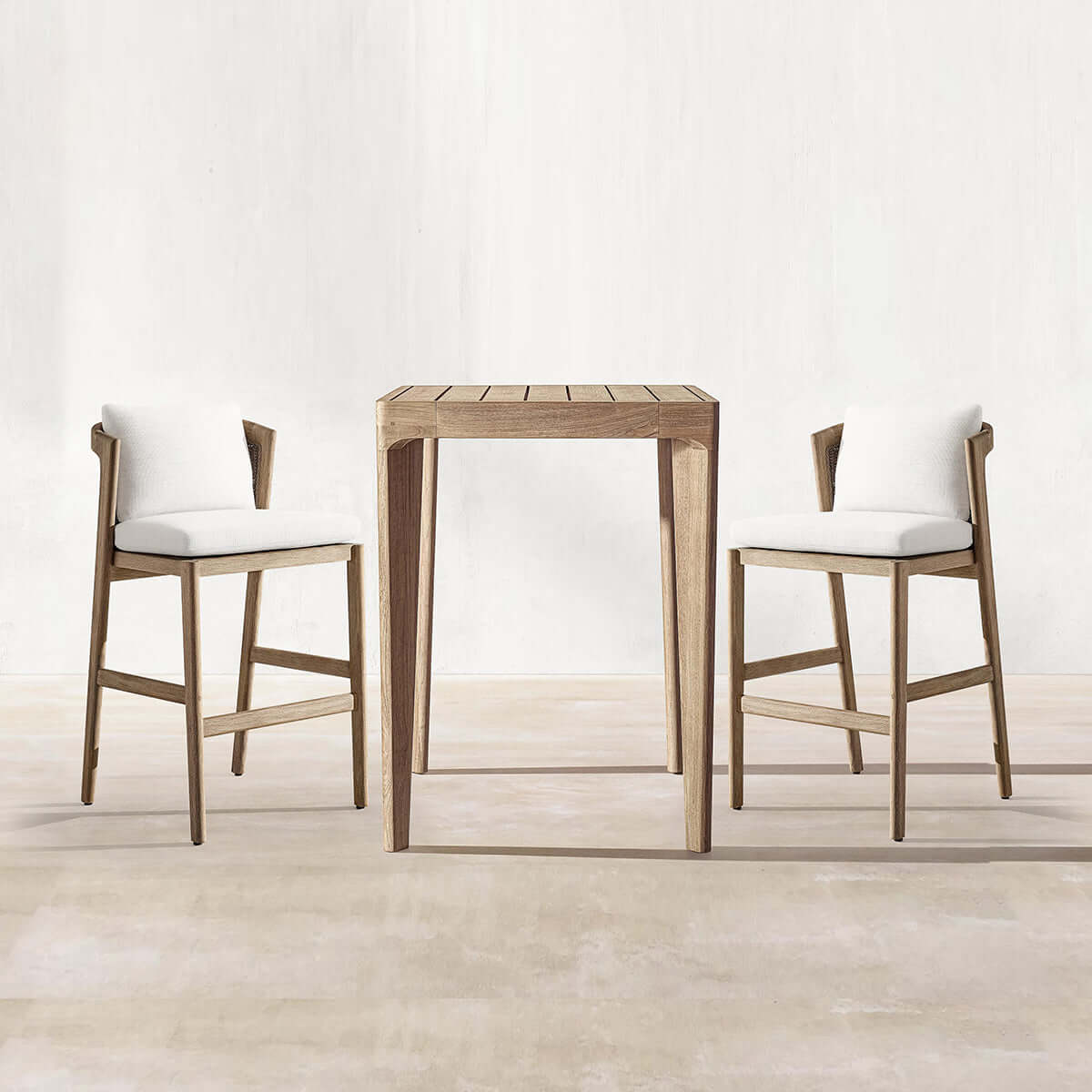 Teak Bar Counter Stool Solid Sustainable Wood Outdoor Furniture-4