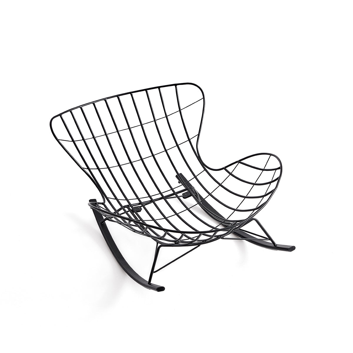 Suede Leather Reclining Lazy Rocking Chair with Built-in Steel Frame & White Goose Feather Cushion-1