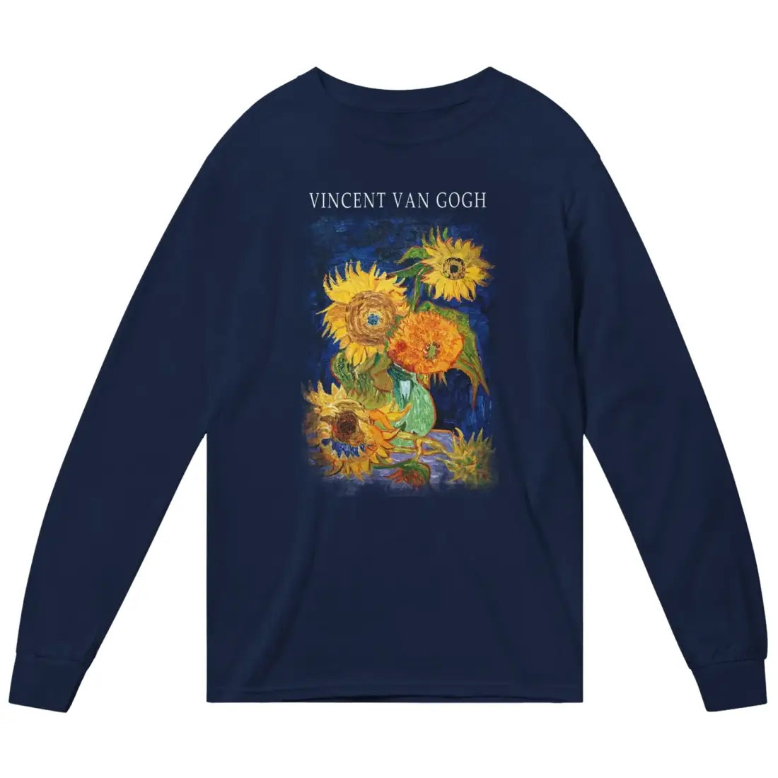 Vincent Van Gogh Five Sunflowers Artwork Long Sleeve Cotton Shirts-4