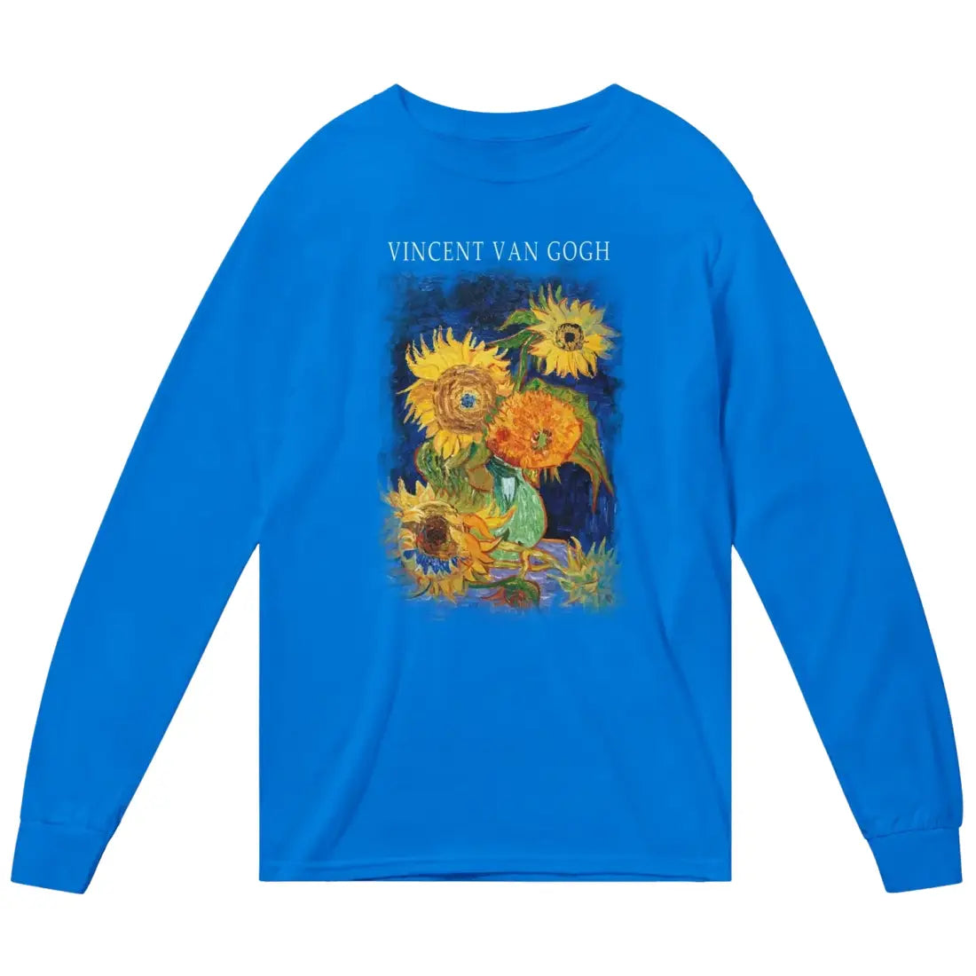Vincent Van Gogh Five Sunflowers Artwork Long Sleeve Cotton Shirts-5