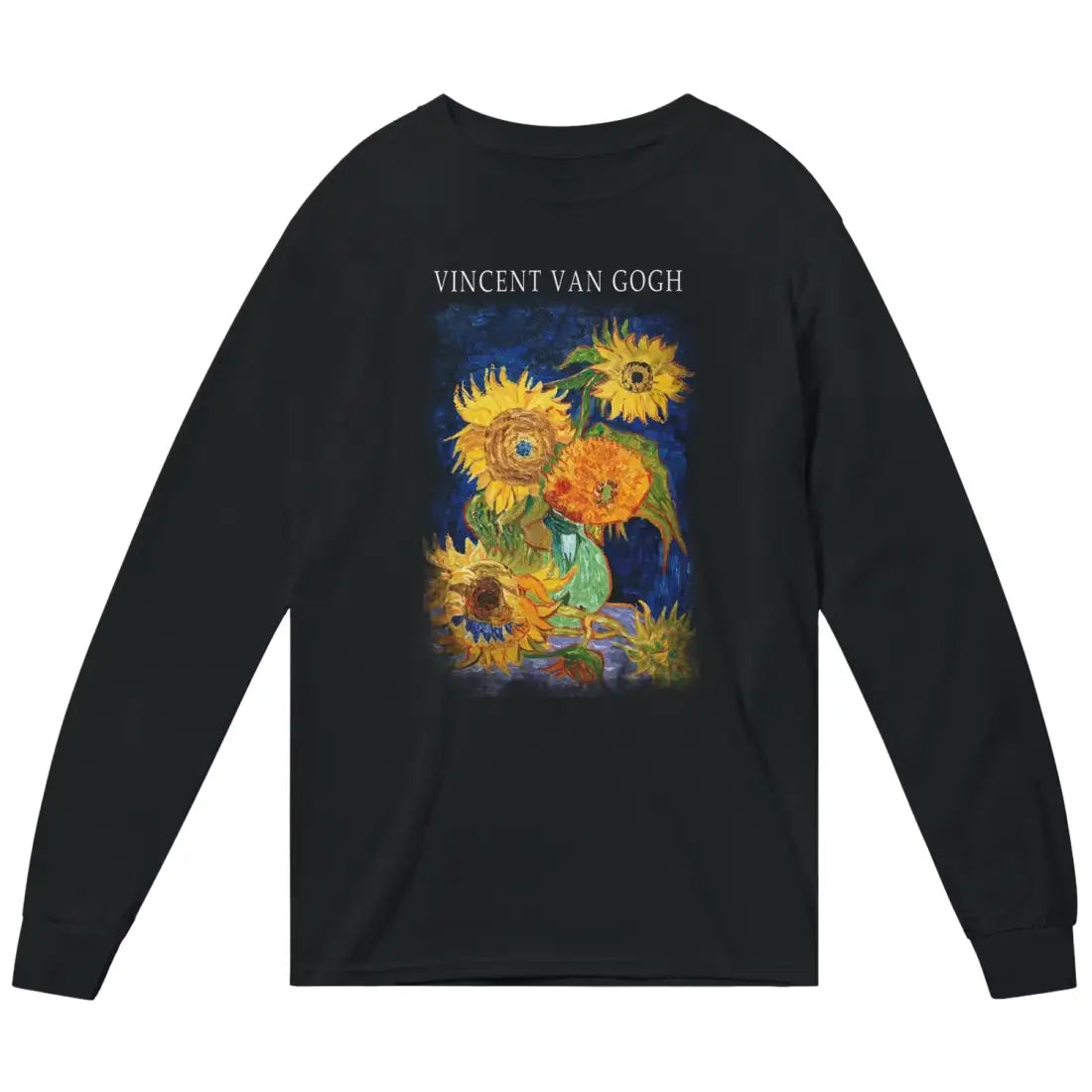 Vincent Van Gogh Five Sunflowers Artwork Long Sleeve Cotton Shirts-0