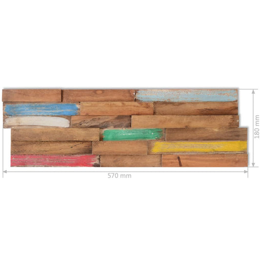 vidaXL Wall Cladding Panels Wall Covering Panels Wood Planks Recycled Teak-1