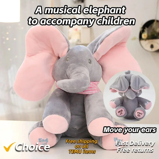 Animated Singing Elephant Plush Toy with Moving Ears