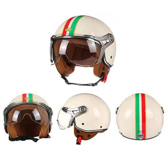 Open Face Motorcycle Retro Motorbike Helmets-1