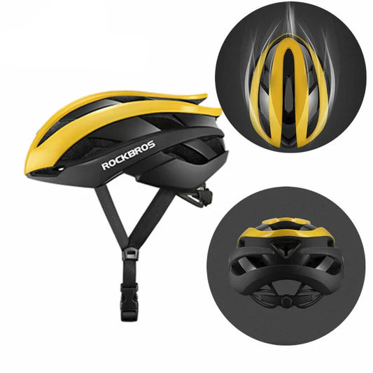 Ultralight Bicycle Helmet Magnetic Snap Closure 58–61cm Yellow-1