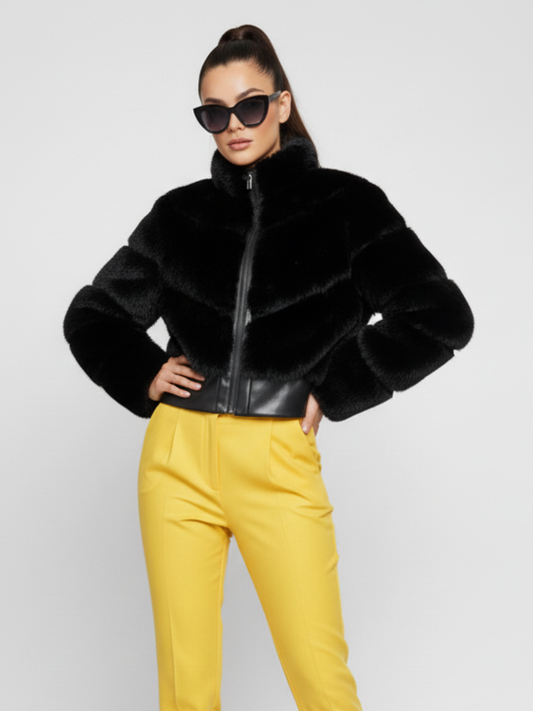 Short Faux Fur Jacket For Women, Flatiron, BYMANYC New York.-1