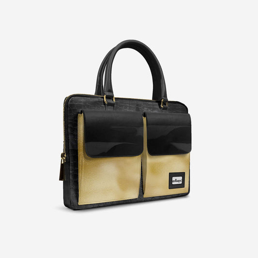 Vegan Designer Luxury Double Pocket Bag 16” | BYMANYC ® New York Elegant Edition-1