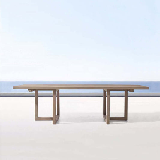 Teak Aviara Long Table Wood Outdoor Furniture Connection Piece.-0