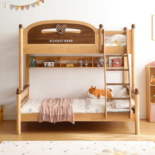 Biscuit Bear Bunk Bed with Foam Mattress for Kids' Safe Sleep and Play-0