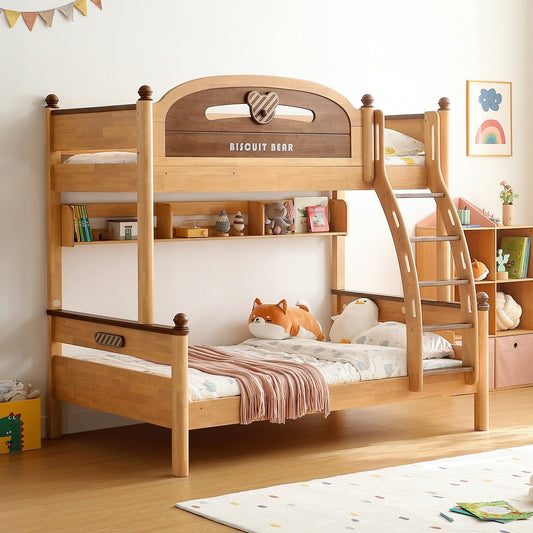 Biscuit Bear Bunk Bed with Foam Mattress for Kids' Safe Sleep and Play-1