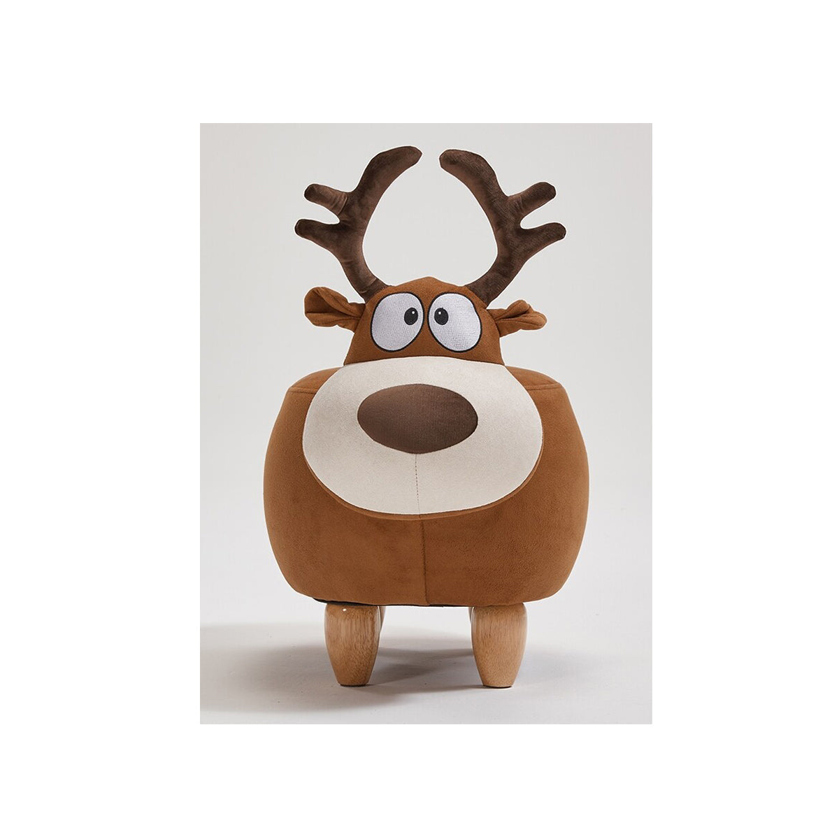 Brown Reindeer Kids Stool Upholstered Chair for Toddler Bedroom Furniture-2