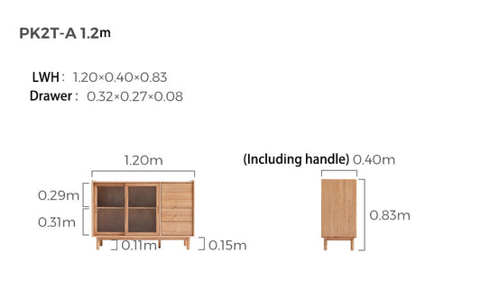 Imported Solid Wood Buffet Sideboard Dining Cabinet Sturdy Storage Compact Design-1