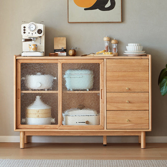 Imported Solid Wood Buffet Sideboard Dining Cabinet Sturdy Storage Compact Design-0