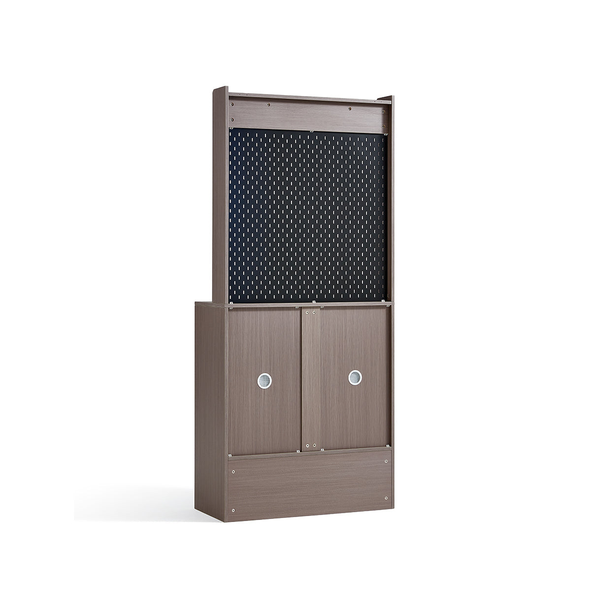 Taupe Cappuccino Coat Rack Cabinet with Storage-3