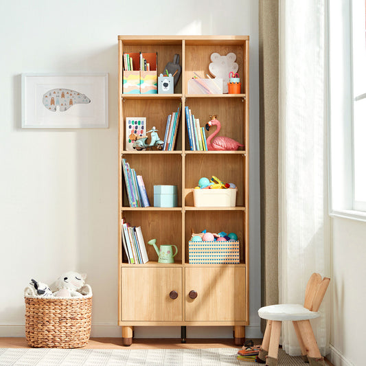Dear Bear Kids Oak Storage Bookshelf-1