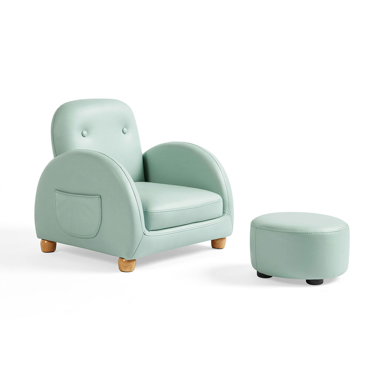 Lazy Cutie Kids Foot Rest - Soft Leather Upholstered Support Stool-1
