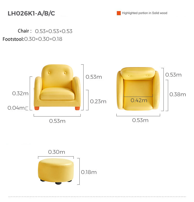 Lazy Cutie Kids Foot Rest - Soft Leather Upholstered Support Stool-3