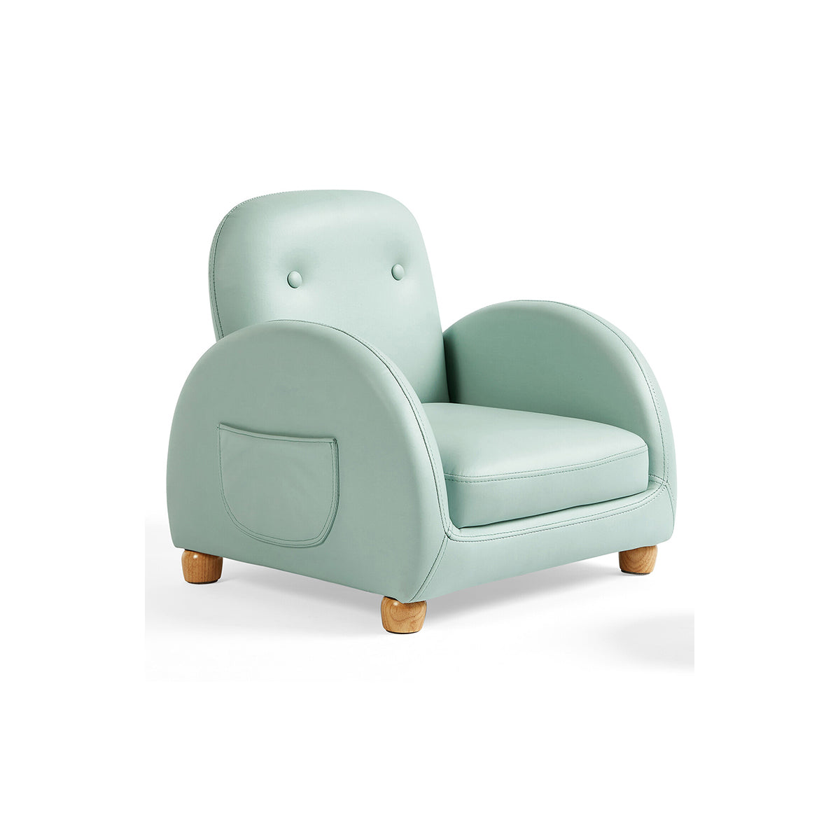 Lazy Cutie Kids Blue Recliner Chair with Adjustable Backrest and Pockets for Kids Bedroom Nursery-3