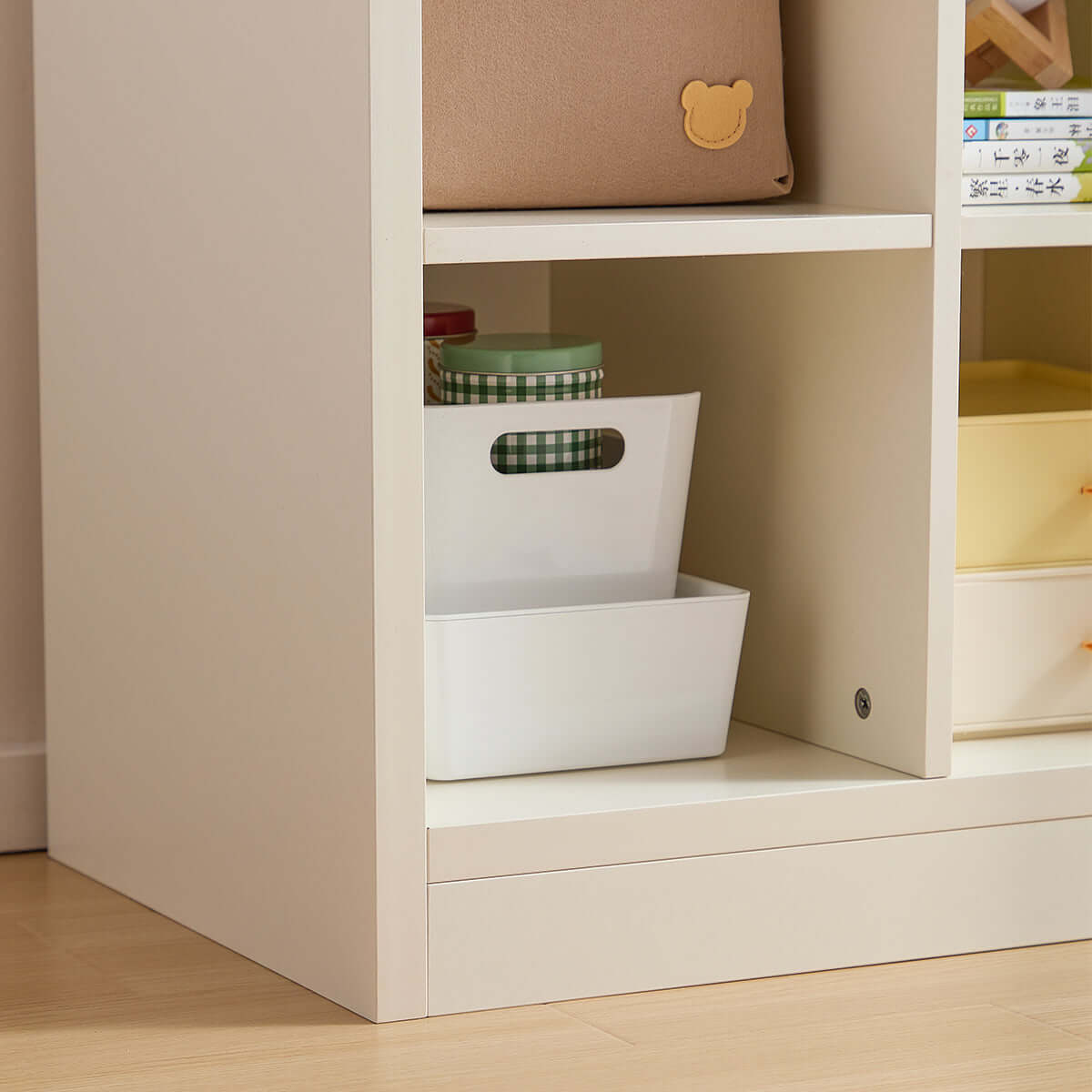 White Grid Display Cabinet for Kids with 8 Compartments-3