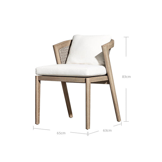 Teak Rattan Malta Chair Outdoor with Quick-Dry Cushions and UV Protected Fabric-1