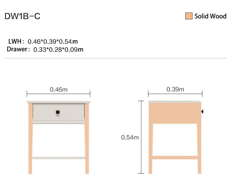 Minimalist Cream Storage Bedside Table with Dual Compartments-3